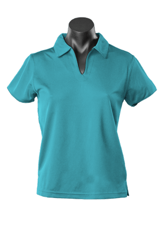 Aussie Pacific Ladies Yarra Polo Shirt 2302 Casual Wear Aussie Pacific Teal/Black 16-18 